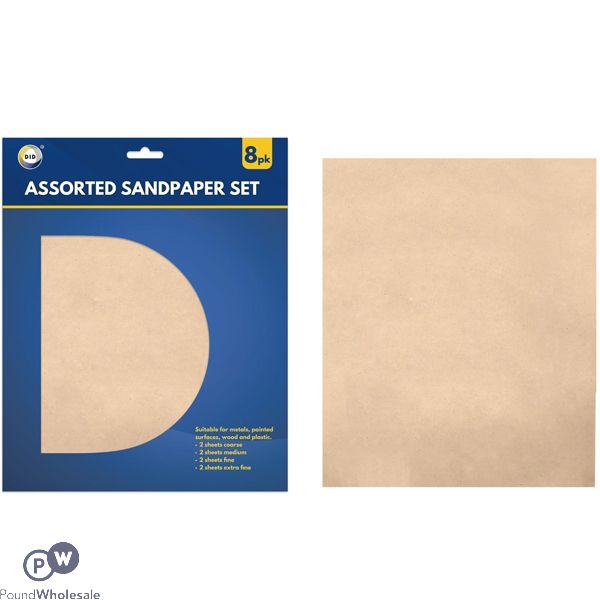 Did Assorted Sandpaper Set 23cm X 28cm 8 Pack