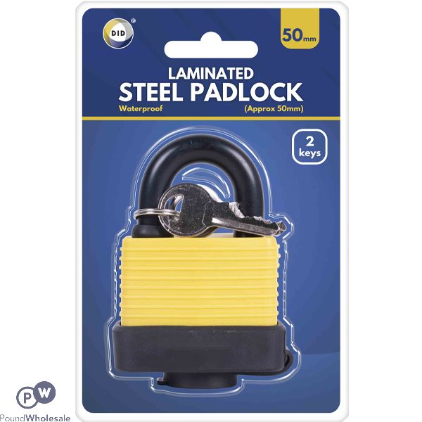 Did 50mm Laminated Steel Waterproof Padlock With 2 Keys Set