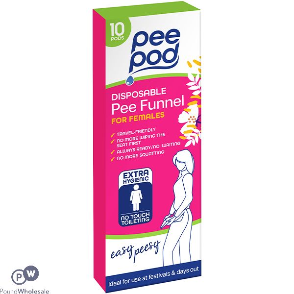 PEE POD FEMALE DISPOSABLE PEE FUNNEL 10 PACK