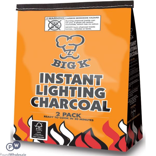 Big K Instant Lighting Charcoal 1kg 2 Pack