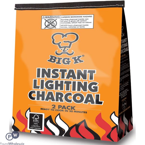 Big K Instant Lighting Charcoal 1kg 2 Pack
