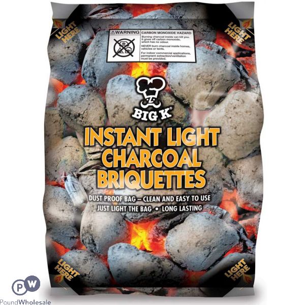 BIG K INSTANT LIGHT CHARCOAL BRIQUETTES 1.5KG