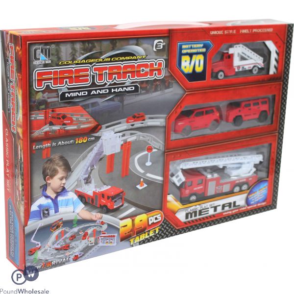 Fire Track 29 Piece Battery Operated Classic Metal Play Set