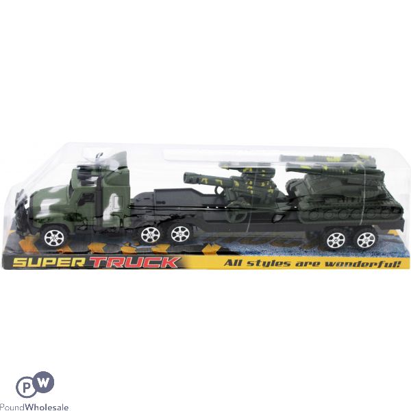 Army Tank And Military Trailer Play Set