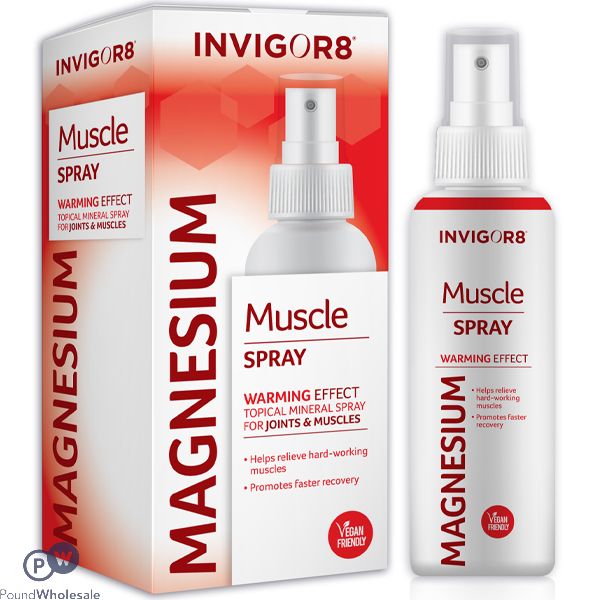 Invigor8 Magnesium Warming Effect Topical Mineral Muscle Spray 100ml