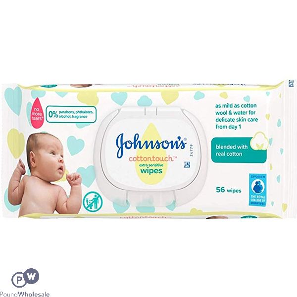Johnson's Cotton Touch Extra Sensitive Wipes 56pc