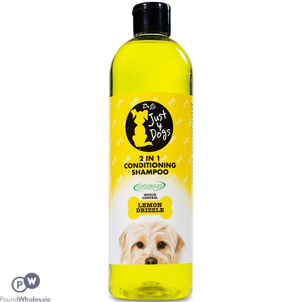 DR J'S JUST 4 DOGS 2-IN-1 LEMON DRIZZLE CONDITIONING SHAMPOO 500ML