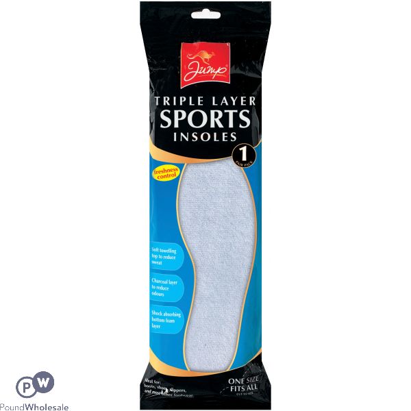 Jump Triple Layer Sports Shoe Insoles 1pk