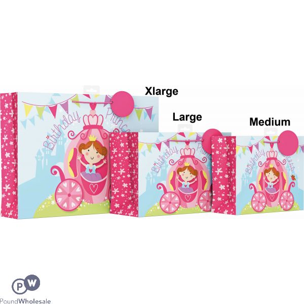 Kids Princess Design Gift Bag Large Size Only(group Image For Size Illustration Purpose Only)