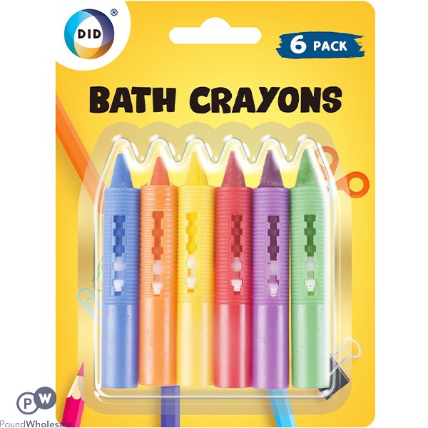 DID Scribble & Scrub Bath Crayons Assorted Colours 6 Pack