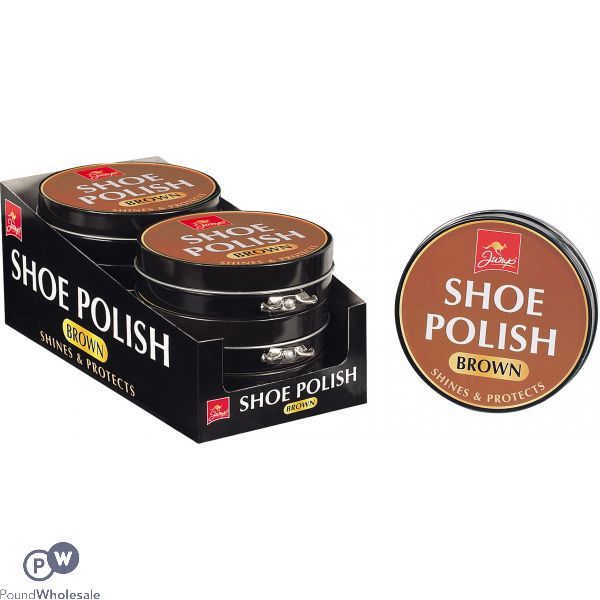 JUMP BROWN SHOE POLISH TIN 80G CDU