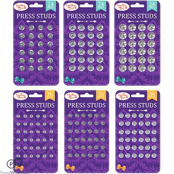 SEWING BOX PRESS STUDS ASSORTED