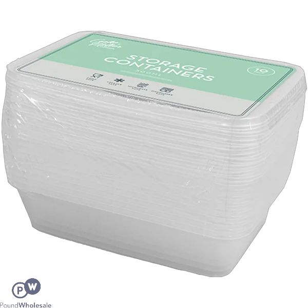 Cooke & Miller Clear Plastic Storage Containers 500ml 10 Pack