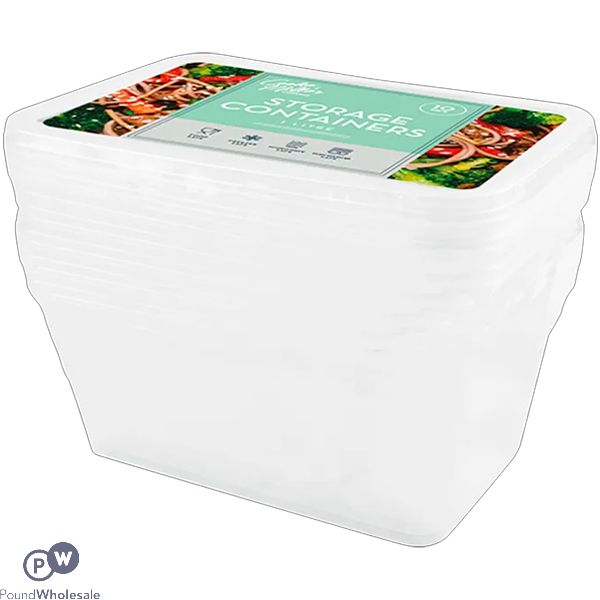 Cooke & Miller Freezer To Microwave Plastic Storage Containers 1l 10 Pack