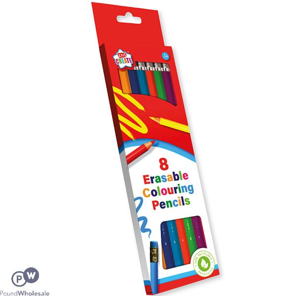 Kids Create Erasable Colouring Pencils 8 Pack
