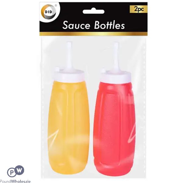 Did Mixed Colour Sauce Bottles 2 Pack 18.5cm X 5cm