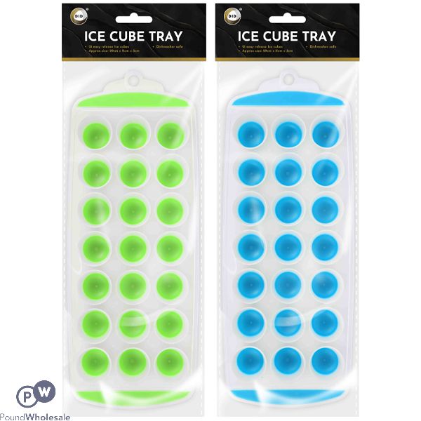 Did 21 Cavity Easy Release Ice Cube Tray 29cm X 11cm X 3cm Assorted Colours