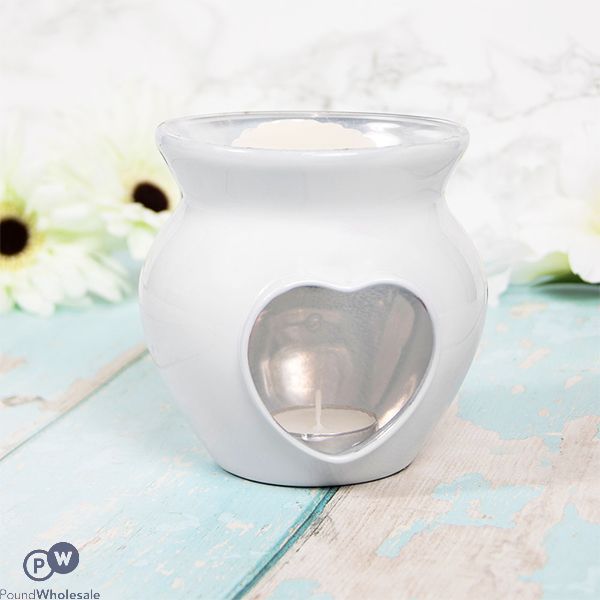 Leonardo Desire Aroma Heart Borosilicate White Wax Oil Lustre Warmer