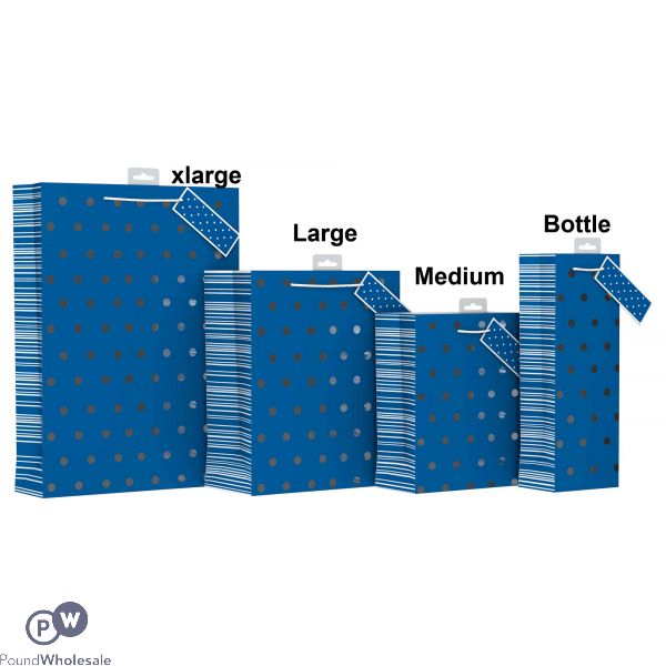 Gift Bag Male Dots Design Large Size Only (group Image For Illustration Purpose Only)