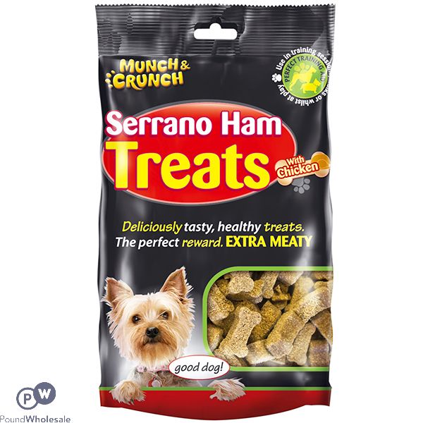 Munch & Crunch Serrano Ham & Chicken Dog Treats 205G CDU