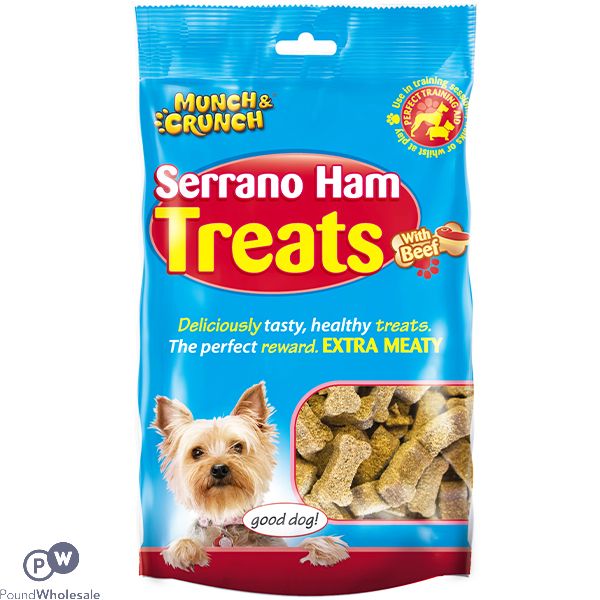 Munch & Crunch Serrano Ham & Beef Dog Treats 175g Cdu