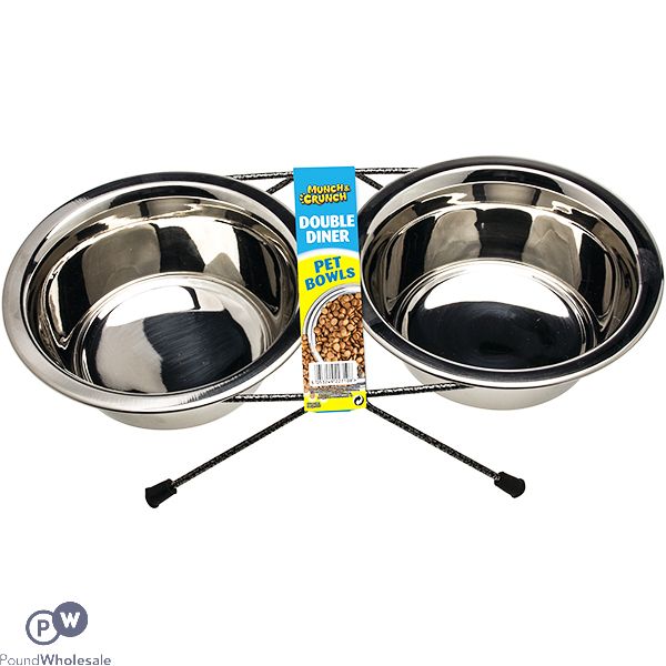 MUNCH & CRUNCH DOUBLE DINER PET BOWLS SET