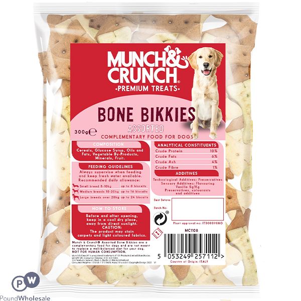 Munch & Crunch Assorted Bone Dog Bikkies 300g