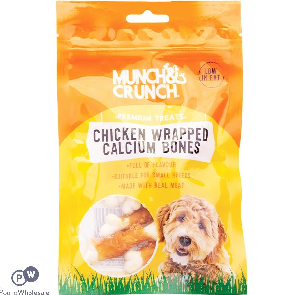 Munch & Crunch Chicken Wrapped Calcium Bones Dog Treats 70g