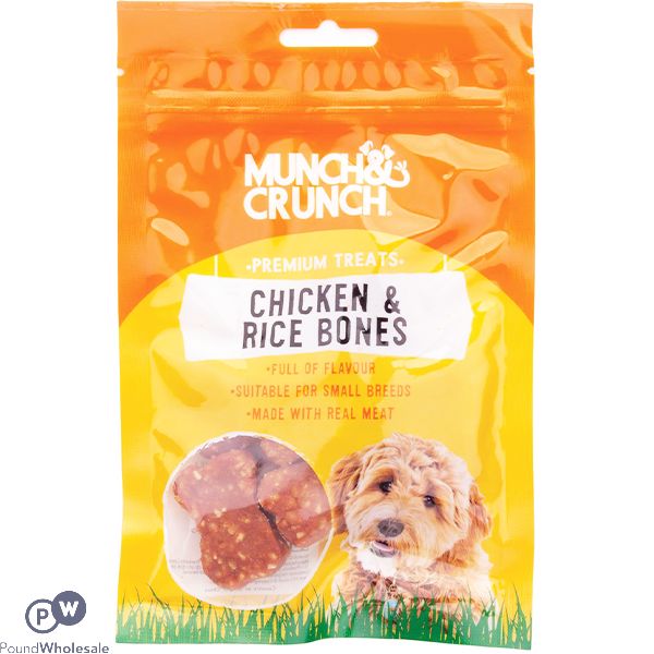 Munch & Crunch Chicken & Rice Bones Dog Treats 70g