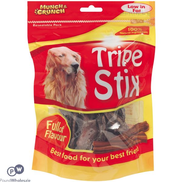 MUNCH & CRUNCH TRIPE STIX DOG SNACK 100G