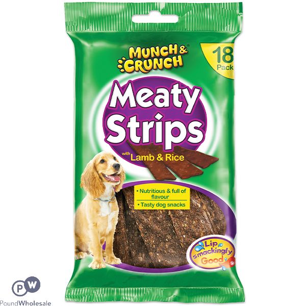 MUNCH & CRUNCH MEATY STRIPS LAMB/RICE 18 PACK