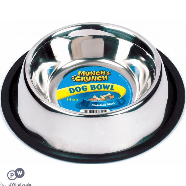 MUNCH & CRUNCH ANTI-SKID METAL DOG BOWL 14CM