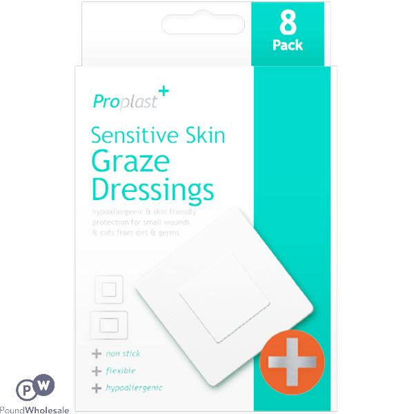 PROPLAST HYPOALLERGENIC GRAZE DRESSINGS 8 PACK