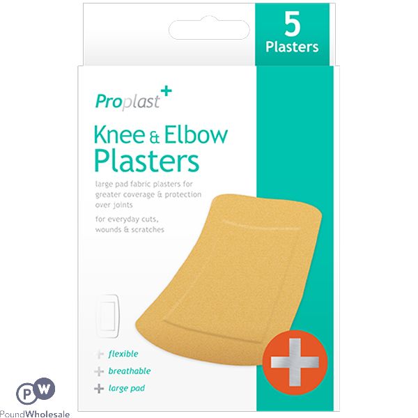 PROPLAST KNEE & ELBOW FABRIC PLASTERS 5 PACK