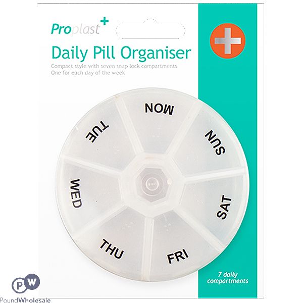 PROPLAST ROUND WEEKLY PILL ORGANISER 2.5"