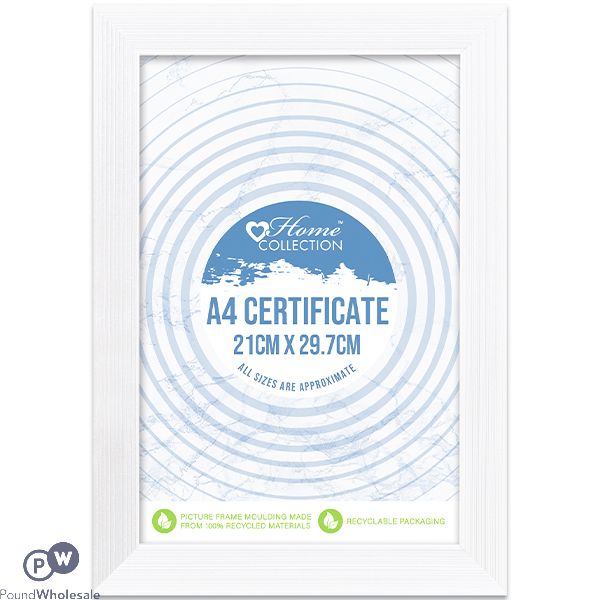 Home Collection A4 Cambridge White Certificate Photo Frame 21cm X 29.7cm