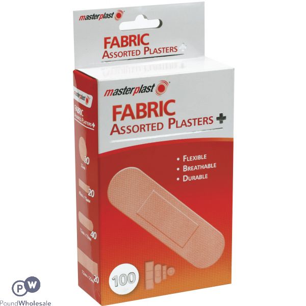 MASTERPLAST ASSORTED FABRIC PLASTERS 100PK