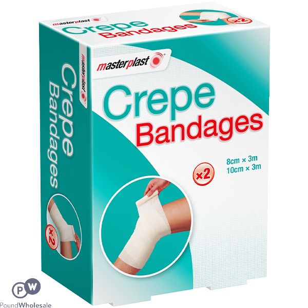 MASTERPLAST CREPE BANDAGES ASSORTED SIZES 2 PACK