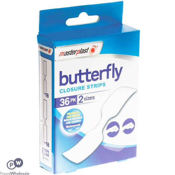 Masterplast Assorted Butterfly Closure Strips 36 Pack