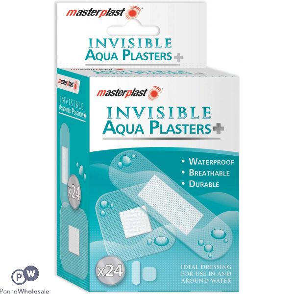 Masterplast Invisible Aqua Plasters Assorted 24 Pack