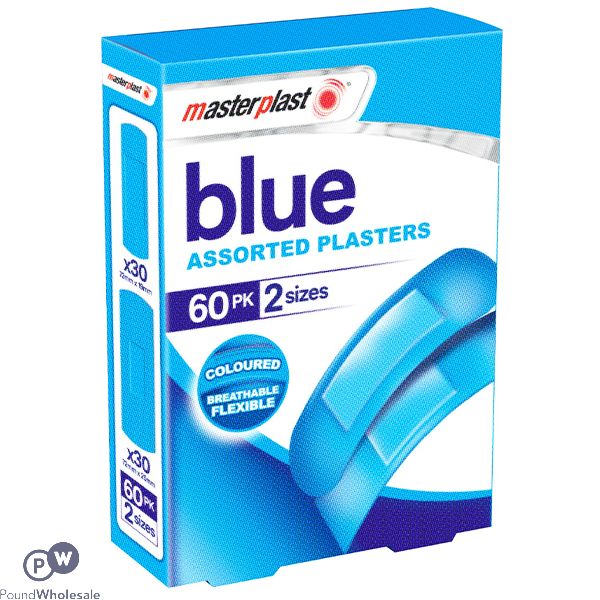 Masterplast Blue Plasters Assorted 60 Pack