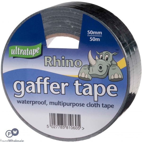 ULTRATAPE RHINO BLACK MULTIPURPOSE CLOTH TAPE 50MM X 50M