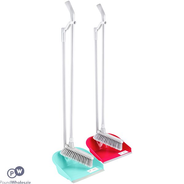 Trendy Premium Long Handled Dustpan And Broom Assorted