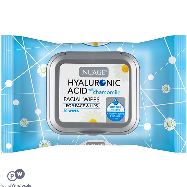 NUAGE HYALURONIC ACID FACIAL WIPES 30 PACK