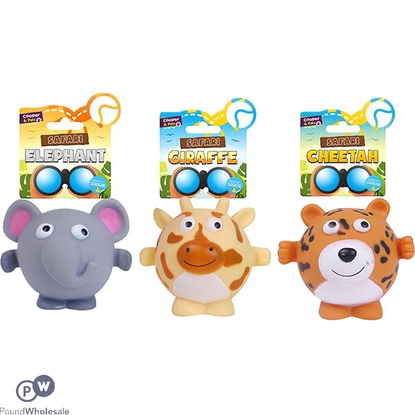 COOPER & PALS SQUEAKY SAFARI DOG TOYS