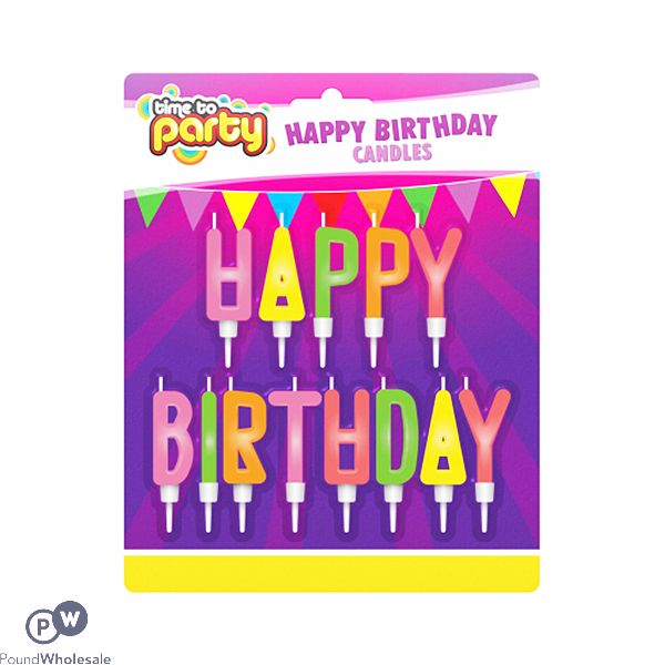 Time To Party "happy Birthday" Decorative Candles