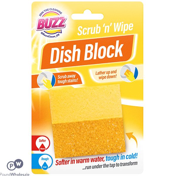 Buzz Yellow Scrub 'n' Wipe Dish Block