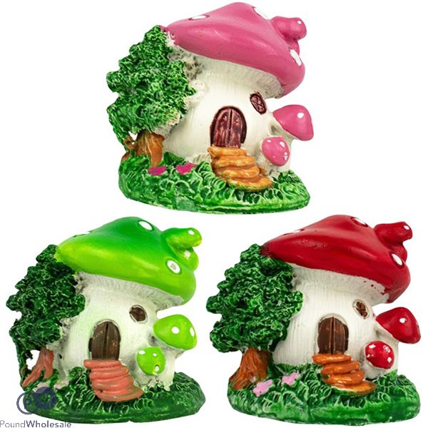 Garden Mushroom Decorative Fairy House Ornament Assorted Colours