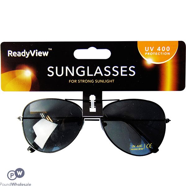 Ready View UV 400 Unisex Silver Aviator Sunglasses 