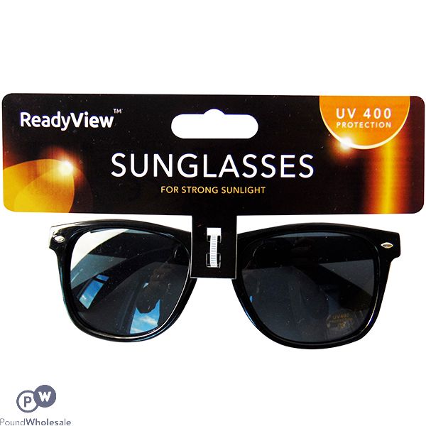 Ready View Uv 400 Men's Black Wayfarer Sunglasses